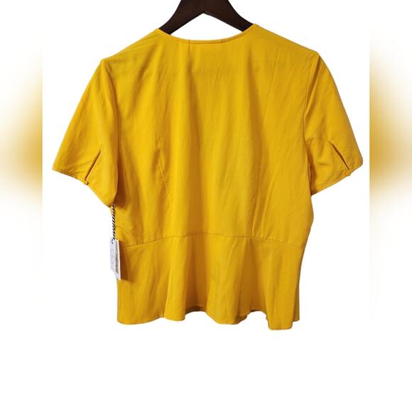 NWT 1901 Button Down Mustard Yellow Golden Blouse PL Petite - Picture 4 of 7
